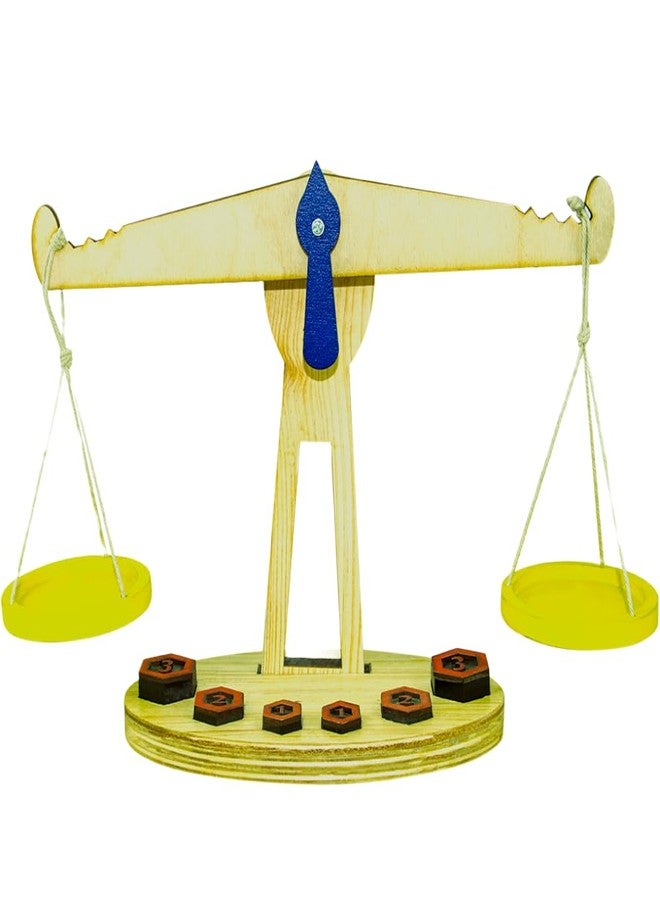 Techny Birds Technybirds Wooden Weighing Balance Toy for Colorful Weights Pre-School Learning Game | Pan Balance Scale for Kids | Education Puzzle Learning Aid for Kids (Multicolor Pieces) - Image 2